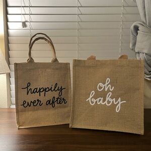 Set of Two Burlap Gift Bags